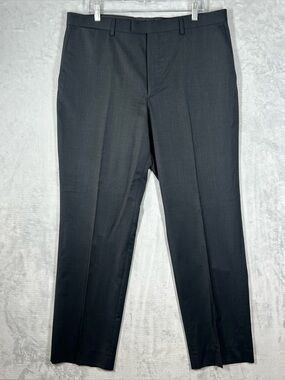 Banana Republic Dress Pants Mens 36x32 Grey Marzotto Super 120s Wool Standard